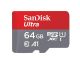 Comprar TARJETA DE MEMORIA MICRO SDXC UHS-I ULTRA 64GB 100MB/S 667x CON ADAPTADOR en Medios de Almacenamiento de la marca SANDISK